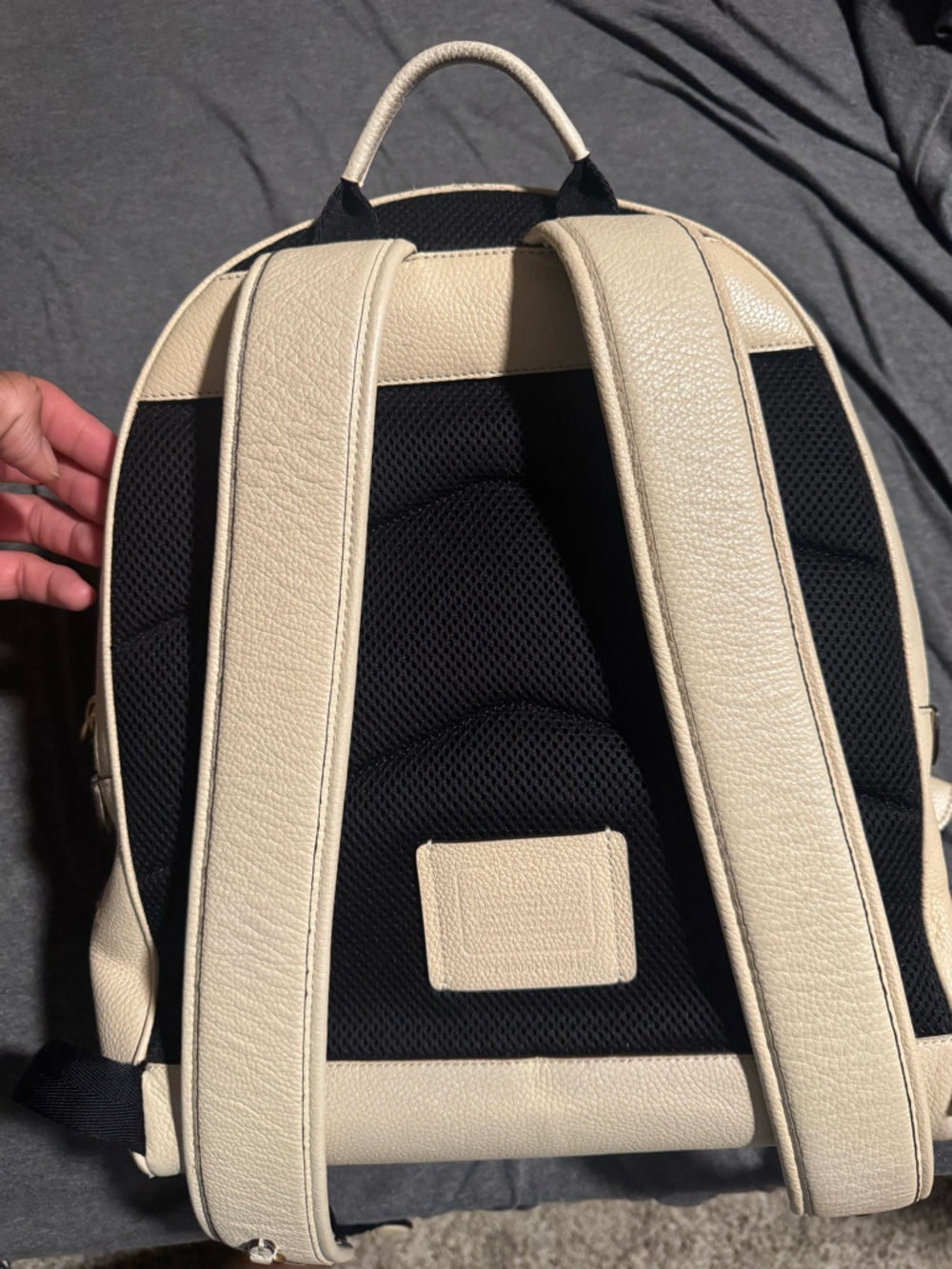 Coach Cream Leather Backpack with Multicolor Handwritten Accents - Picture 3 of 10